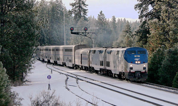 Amtrak Coast Starlight in snow