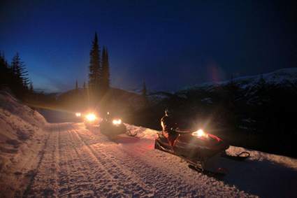 Montana Whitefish Mountains Snowmobiling