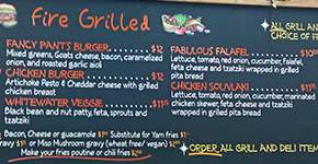 Whitewater Fast Tracks grill menu