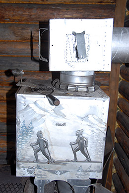 x-ski Rossland, wood stove