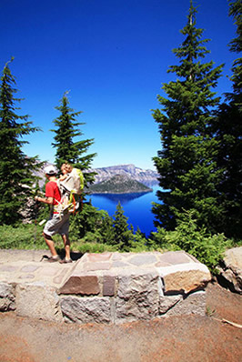 Crater Lake hikers