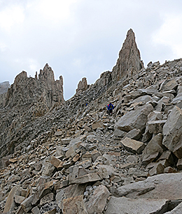 Nearing the summit of the John Muir Trail