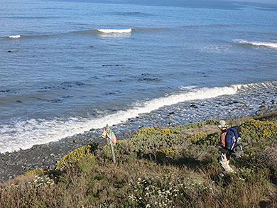 Down the cliff