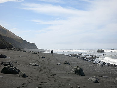 Hiking the beach