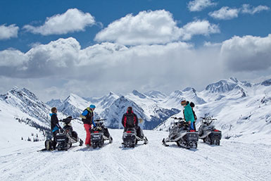 Golden, BC snowmobiling view