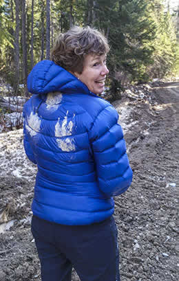 Wolf paw prints on jacket