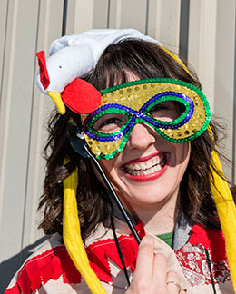 Mardi Gras chicken costume