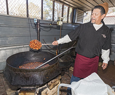 Cooking cracklings for Mardi Gras