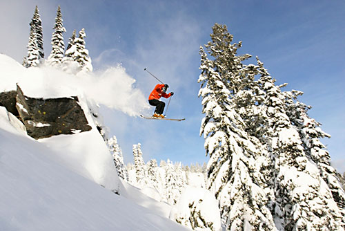 Skiing Tamarack cliffs