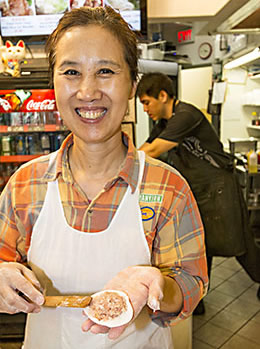 Making fresh dumplings at R&H Chinese Food