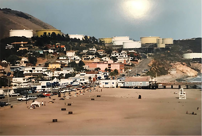 Avila Beach with oil tanks