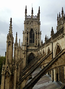 England, York Minster buttresses