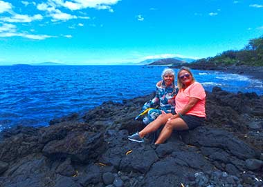 Road to Kahului Patricia and sister Nancy