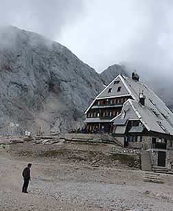 Hut on Slovenia's Mount Triglav climb