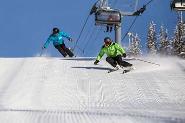 Sun Peaks groomed ski run 