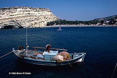 Fishing boat on Matala bay