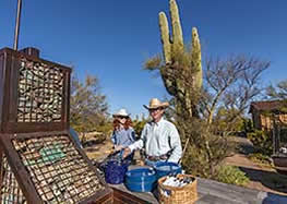 White Stallion Ranch serving food during breadfast ride