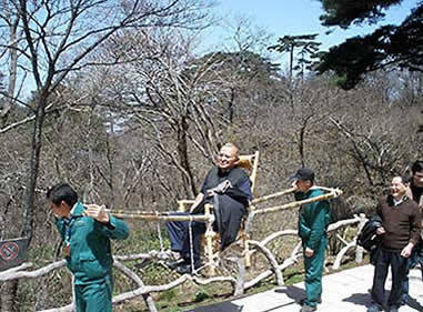 Litter ride up Huangshan Mountain