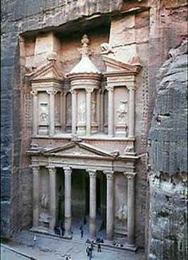 The city of Petra in Jordan