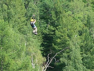 Russia, zipline down from Chersky Stone