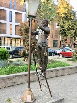 Republic of Georgia Tbilisi sculpture lamplighter