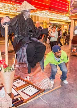 Floating magic act on Fremont St. Las Vegas