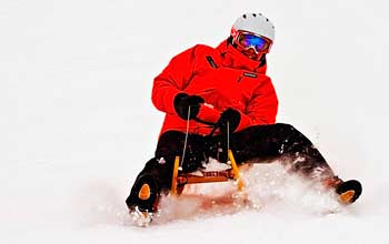 Sledding at Le Massif