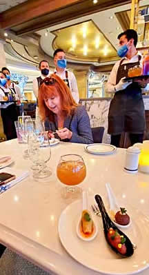 Woman enjoying snack on the Majestic Princess