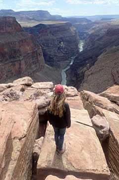 Kanab, Utah, woman looking down canyon