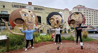 Milwaukee goofy signs outside Lakefront Brewery