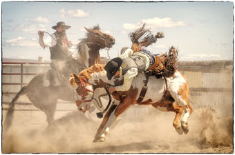 Shelman Ranch Horse sale Traditional Ranch Bronc Riding exhibition, Glen Shelley