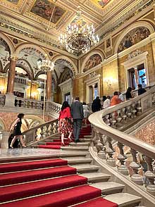 The main staircase at the Magyar Állami Operaház