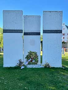 Three slabs from the Berlin Wall.