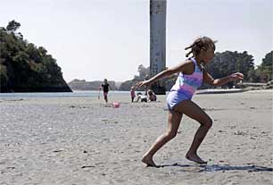 Kids playing on beach