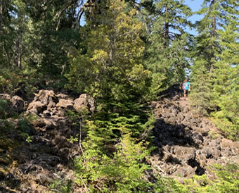 McKenzie River, Oregon, hiking through a lava field