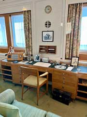 Queen Elizabeth II’s working office aboard the Royal Yacht Britannia