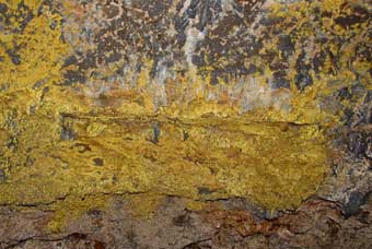 Lava Beds National Monument, admiring the features and colors in a Lava Beds cave